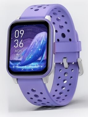 Purple Smartwatch with Silicone Sport Band